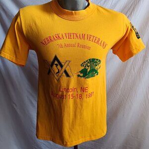 Vintage T-Shirt Single Stitch  Small Nebraska Vietnam Veterans Reunion POW MIA